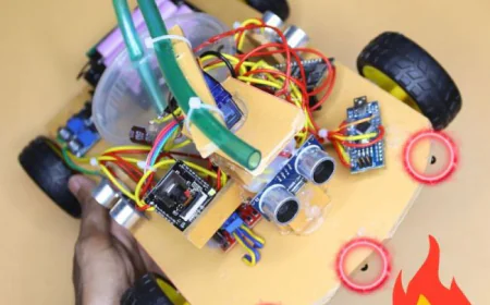 Fire Fighter Robot ESP32-CAM Auto Obstacle Avoid