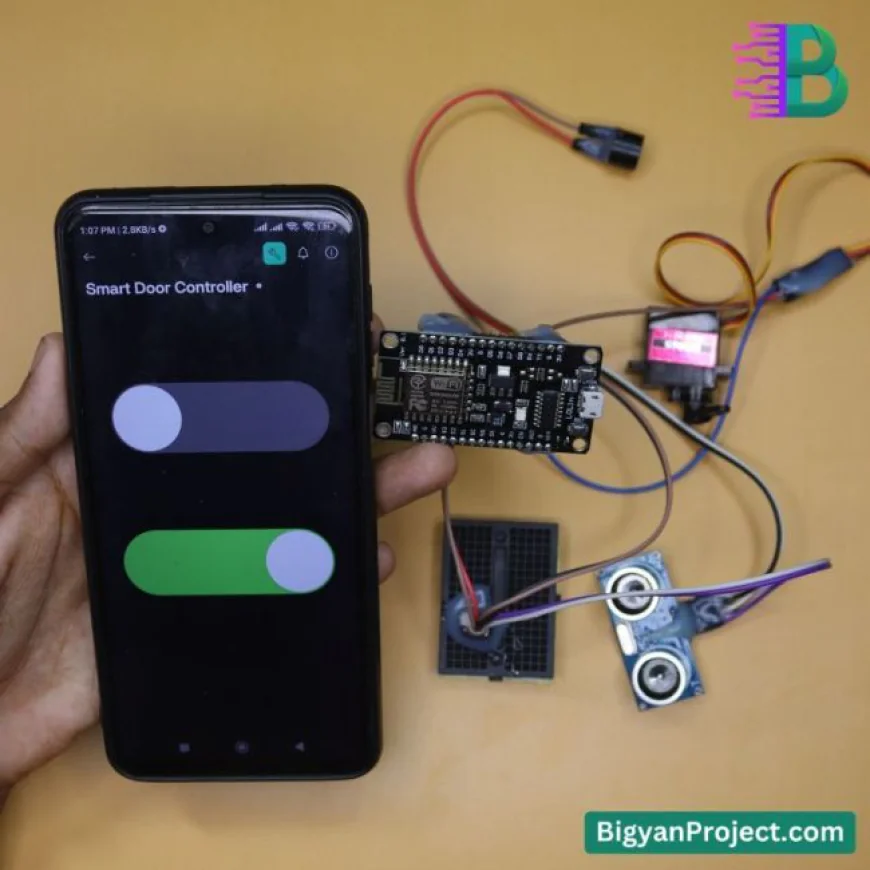 Smart Door Lock With App Control – Ultrasonic & Alarm System