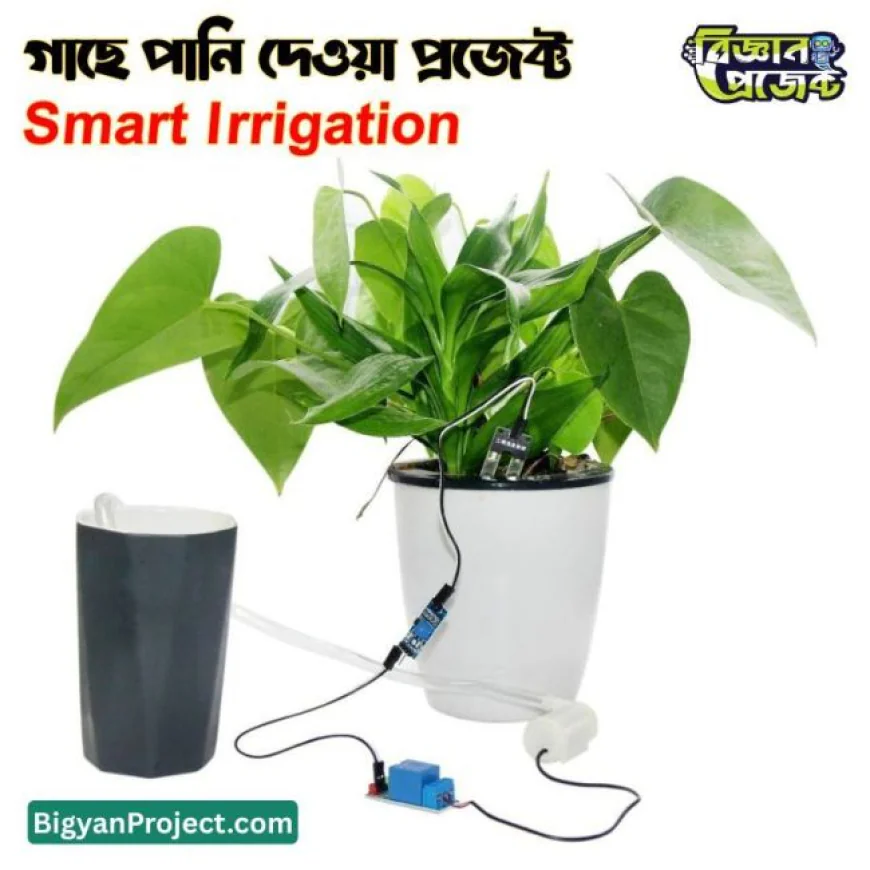 অটোমেটিক গাছে পানি দেওয়া প্রজেক্ট পাম্প ও সেন্সরসহ